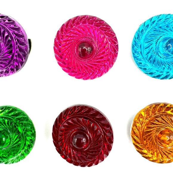 1990 Click-Its Bright Colorful Button Covers - Picture 2 of 3